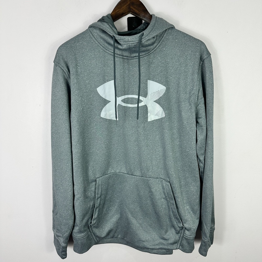 Under Armour Sweatshirt Men Large Gray Hoodie Coldgear Fleece Loose Fit Gorpcore